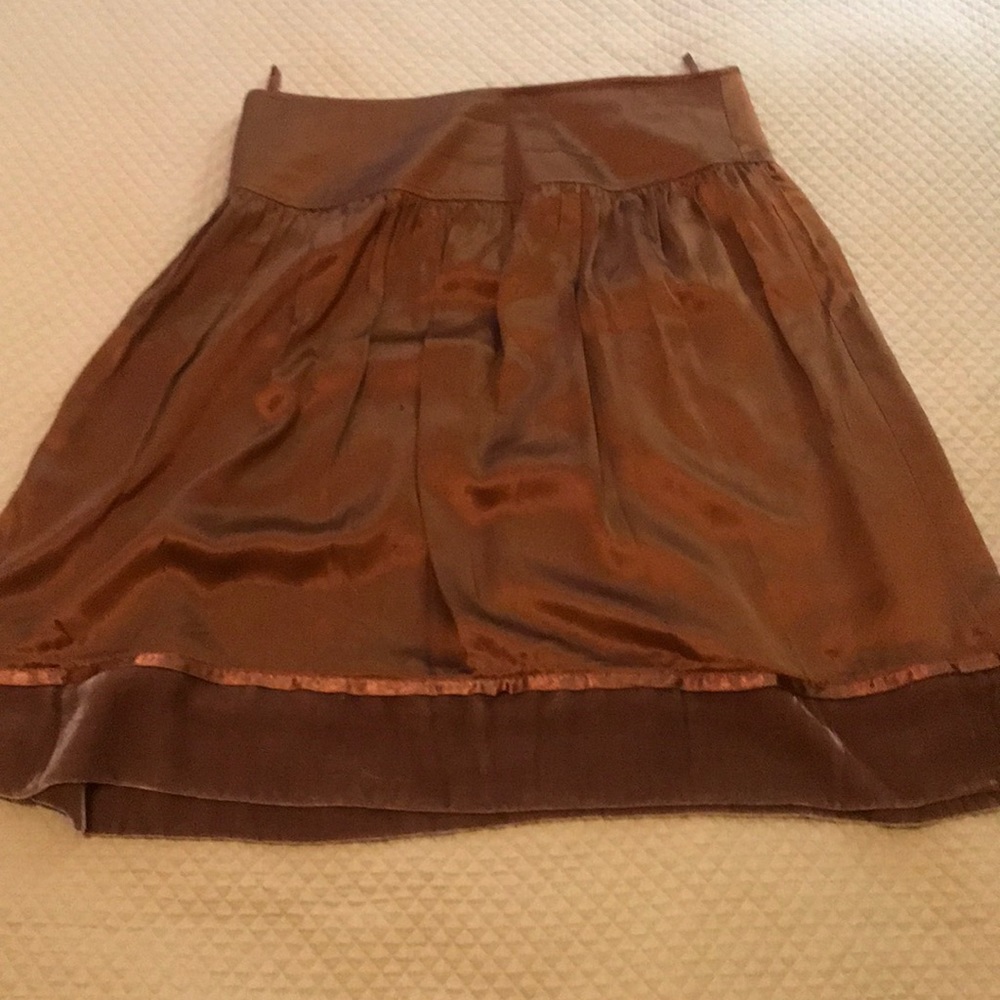 Brown silk skirt. Size 8